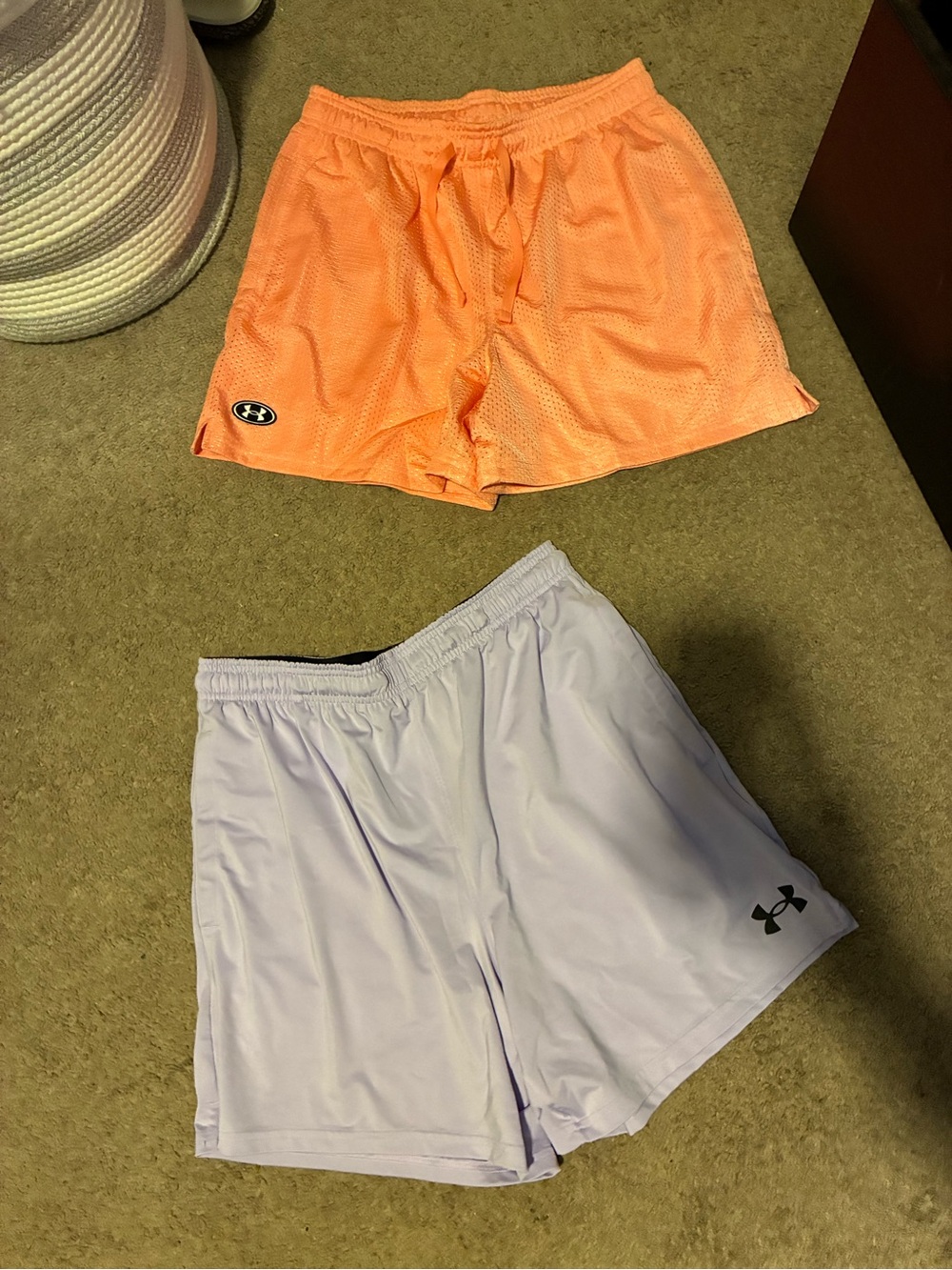 2 Under Armour Men’s Performance Shorts - Orange & Light Purple NEW ‘26